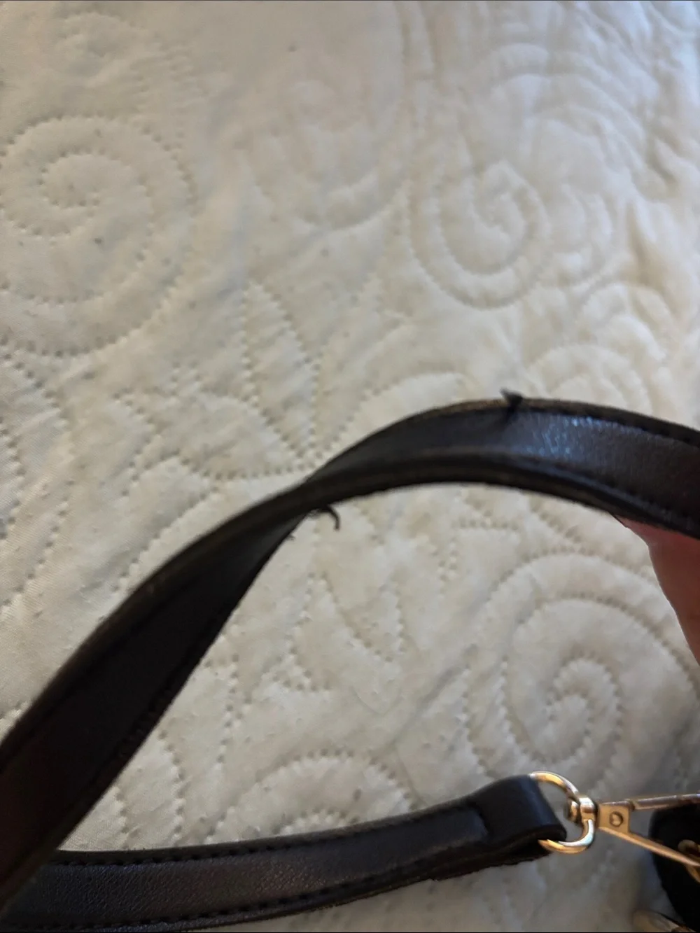 Classic Black Crossbody Bag with Gold Ring Accent